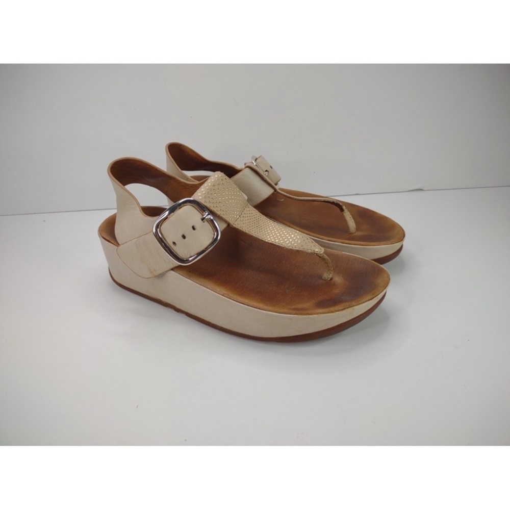 FitFlop Tia Toe Post T-Strap Slingback Thong Sandals Women's Light Tan Size 5 - Picture 5 of 8